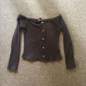 Strapless long sleeve crop top